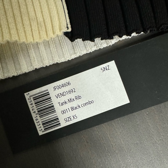 Joseph TWO-TONE RIBBED KNIT VEST TOP IN BLACK - Picture 6 of 7